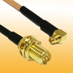 RP-SMA Female Bulkhead - MMCX plug R/A, RG178 RG316 RG174 OD1.13 coaxial cable