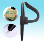 PDA Resistive Plastic Touch Stylus with adhesive holder and curly wire