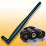 2.4GHz Swivel Rubber Dipole antenna with SMA, TNC or F connector, 5dBi High Gain