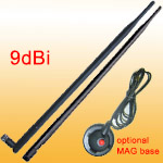 M24-9: 9dBi 2.4GHz Swivel Rubber Dipole antenna with RP-SMA(M)