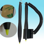 Resistive "Metal" Touch Stylus with adhesive holder and curly wire