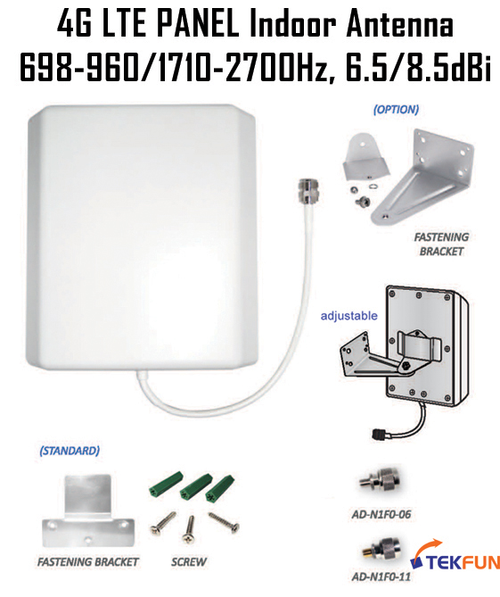 698-960/1710-2700MHz Broad band 4G LTE Indoor Directive Panel Antenna 6.8dBi / 9.4dBi (N Female)