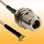 N Jack to MMCX Plug R/A, RG178 RG316 OD1.13 coaxial cable