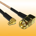 SMA Male R/A to MMCX Plug R/A RF Cable assembly with RG58, RG316 RG174 RG178 OD1.13...etc