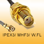 SMA female bulkhead to IPEX3 (MHF3/W.FL connector) with 0.81mm coax cable