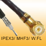 IPEX MHF3 Mini Coax cable assembly with Strip and Tin (soldering end)