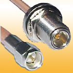 SMA Male to N Female Bulkhead RF Cable assembly with RG58 RG195 CFD200 LMR200 LMR400...etc