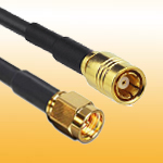 SMA Male to SMB Plug RF Cable assembly with RG174, RG58 or low loss CFD200/RG195. OEM length