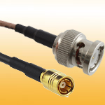 SMB plug to BNC Plug RF Cable assembly with RG174, RG58 or low loss CFD200/RG195. OEM length