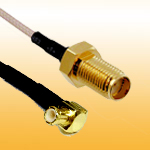SMA Female B/H to MCX plug R/A RF Cable assembly with RG174 RG178 RG316...etc