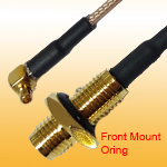 SMA Female Front Mount Bulkhead (with O-ring wateproof) to MMCX R/A RF cable assembly