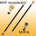 MHF4 Female to MHF male (receptacle) cable assembly