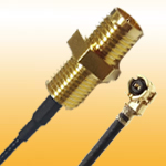 RP-SMA Female Front Mount Bulkhead to iPex MHF cable assembly