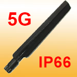 Sub 5G rubber hinged antenna 6GHz for 700~5850MHz. 3G GSM 4G LTE Wideband replacement indoor antenna. IP66 waterproof