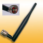 F07-N: 2.4/5GHz Wi-Fi Swivel Rubber Dipole antenna with N male connector, 5dBi Gain